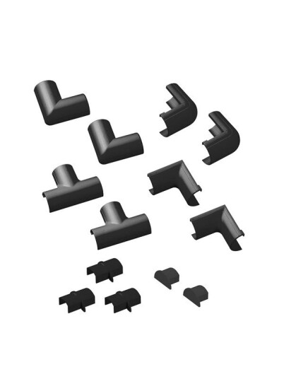 D Line Adaptersett 20x10mm Sort