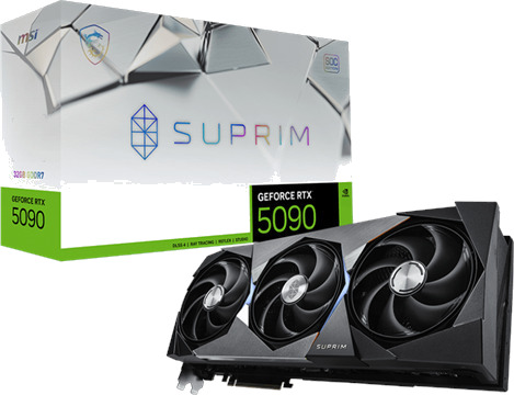 MSI GeForce RTX 5090 SUPRIM SOC 32GB GDDR7 Grafikkort med Aktiv Kjøling