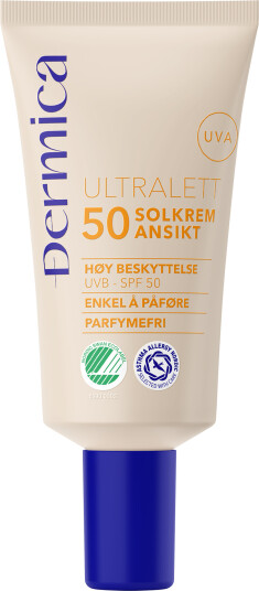 Dermica ultralett solkrem ansikt SPF50 50 ml