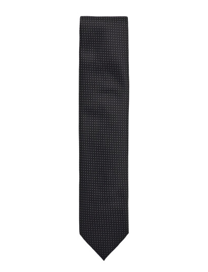 Lindbergh Black Polyester Tie With Dots 7 Cm - Black - ONE SIZE Lindbergh Black Polyester Tie With Dots 7 Cm - Black - ONE SIZE