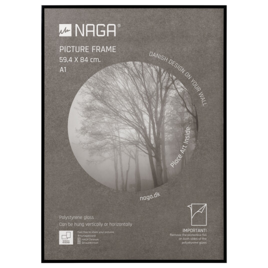 Fotoramme 59,4X84 Cm Blank Sort Størrelse A1 Fotoramme 59,4X84 Cm Blank Sort Størrelse A1