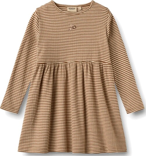 Wheat Jersey Dress L/S Embroidery Sessa WARM HAZEL STRIPE 152