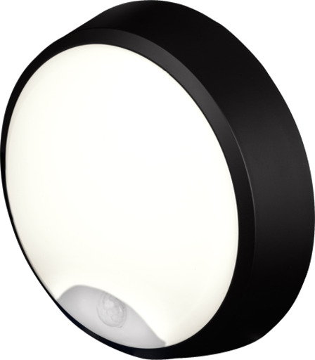 4lite Pylus Round utelys vegg med sensor sort 4lite Pylus Round utelys vegg med sensor sort