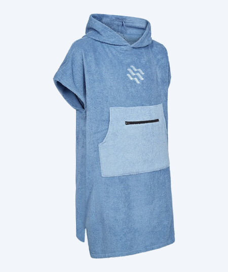 Watery badeponcho til junior - Bomull - Atlantic Blue