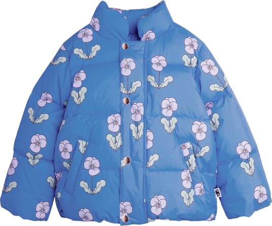 Mini Rodini Violas Aop Citypuffer Blue 128/134