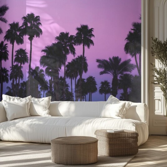 Tapet   Palm Solnedgangscene