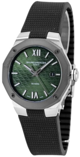 Baume & Mercier Herreklokke M0A10763 Grønn/Gummi Ø42 mm