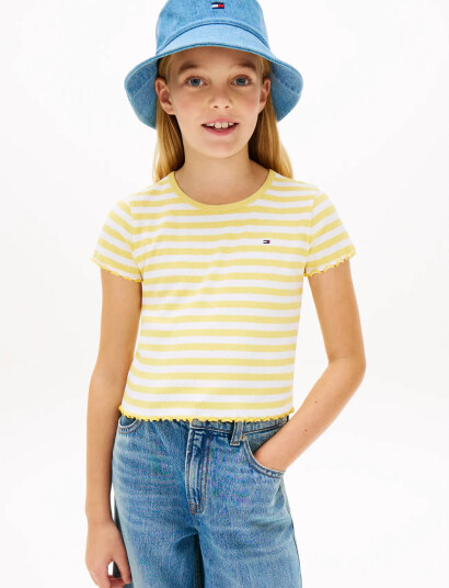 Tommy Hilfiger Essential Rib Top Ss Yellow 44 Tommy Hilfiger Essential Rib Top Ss Yellow 44