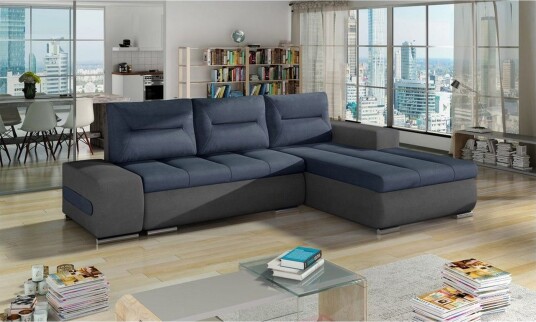 Seksjon Eltap Ottavio 275x180x85 cm Soro 76 Soro 93 Blå Grå Høyre