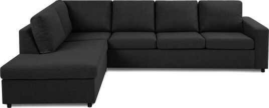 Crazy 4 seters Venstrevendt L formet Sjeselongsofa i Stoff Antrasitt