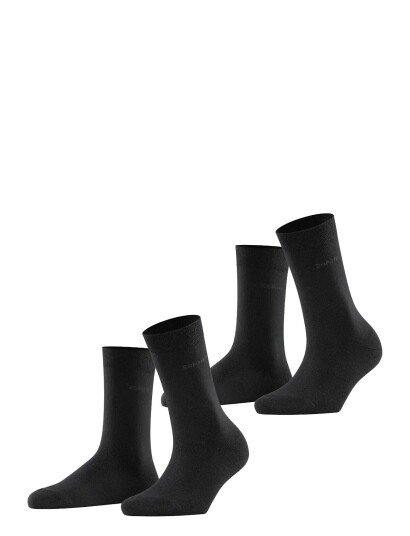 Esprit Socks Basic Easy 2 Pack Sustainable Uni Coloured Black 39 42