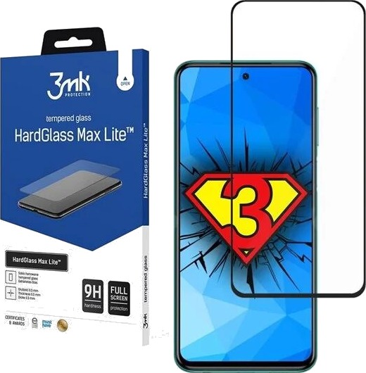 3mk 9H HardGlass Max Lite glass on Xiaomi Redmi Note 9S