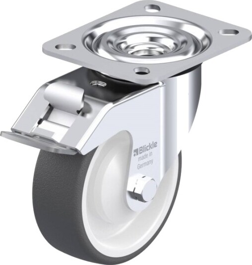 Blickle 579219 L-Poth 100Ka-Fi Styrehjul Med Brems, Hjuldiameter 100 Mm, Bæreevne (Maks.) 250 Kg, 1 Stk.