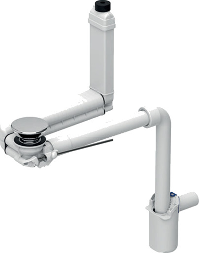 GEBERIT avløpsventil 32mm med vannlås med plugg med løftestang messing/pl