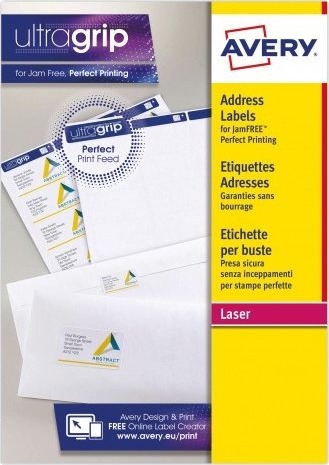 Avery L7159 15 Hvit Selvklebende Etikett Papir Laser/Blekkskriver Permanent Rektangel