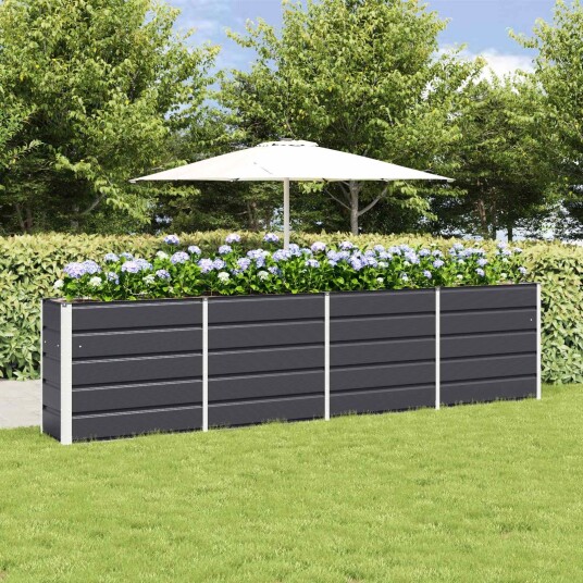 vidaXL Plantekassed Antrasitt 320 x 40 x 75 cm Stål