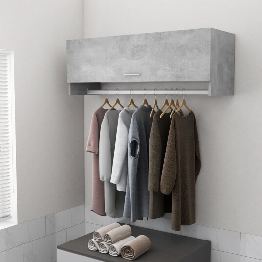 vidaXL Garderobe betonggrå 100x32,5x35 cm sponplate