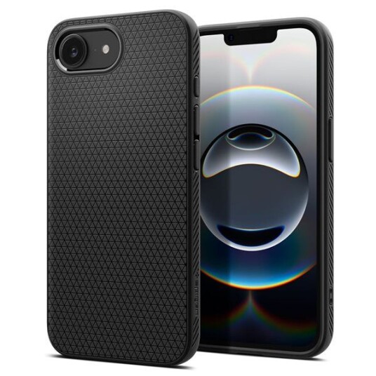 Spigen Liquid Air TPU-deksel Matt Svart for iPhone 16e