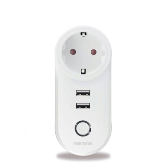 Smartplugg 230V 15A med Energimåler i USB