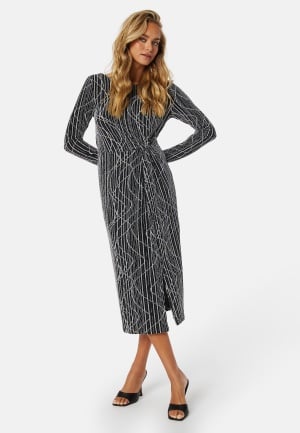 VERO MODA Kanz Sibe LS Calf Dress Black Detail: Silve XS VERO MODA Kanz Sibe LS Calf Dress Black Detail: Silve XS