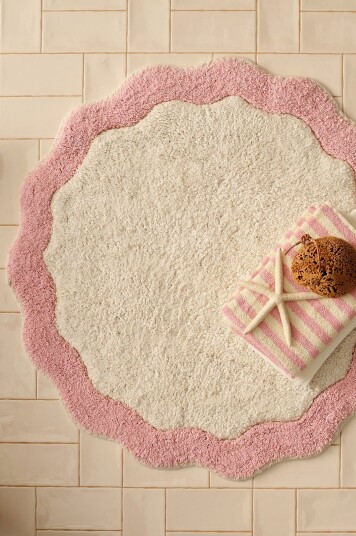Ellos Home Badematte Scallop Round Rosa