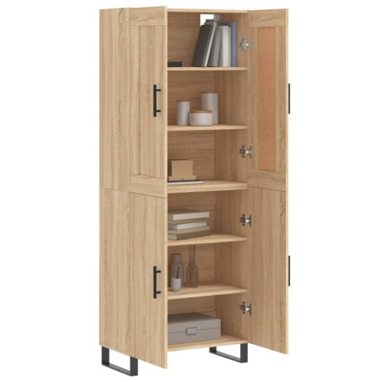 Highboard sonoma eik 69,5x34x180 cm konstruert tre