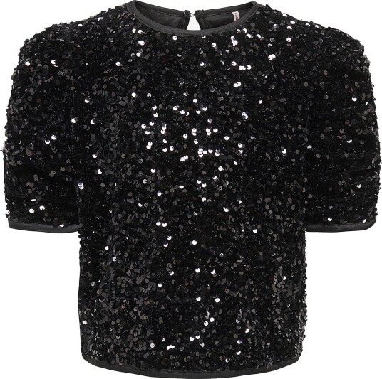 KIDS ONLY   Kortermet topp Kogconfidence Ss Rouching Top Jrs   Svart