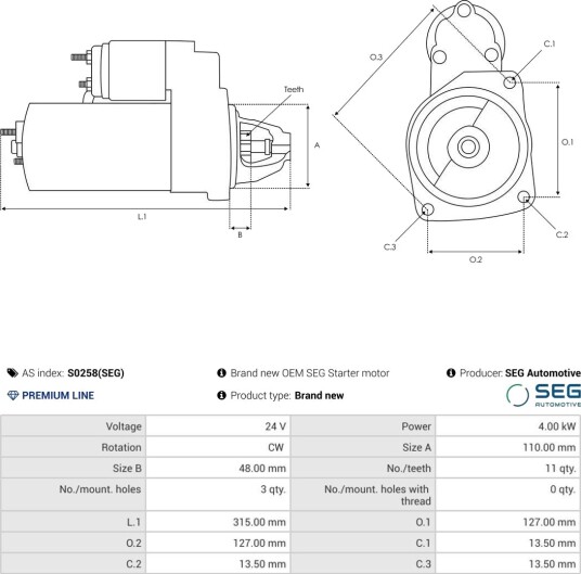 AS-PL S0258(SEG) Starter