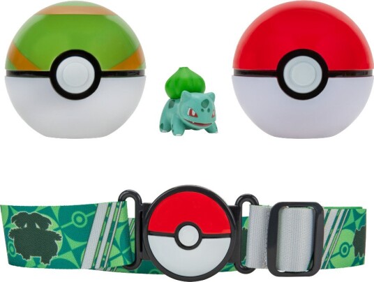Pokémon Clip & Go Belte Med 2 Pokéballer Og Bulbasaur Figur - 4+ År