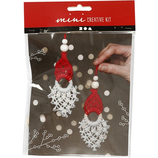 Creativ Company Mini Makramé Julepynt Nisse 14 cm - DIY Sett Creativ Company Mini Makramé Julepynt Nisse 14 cm - DIY Sett