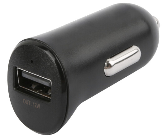 Essentials 12W USB-A Bil lader med 1m Lightning kabel - Svart
