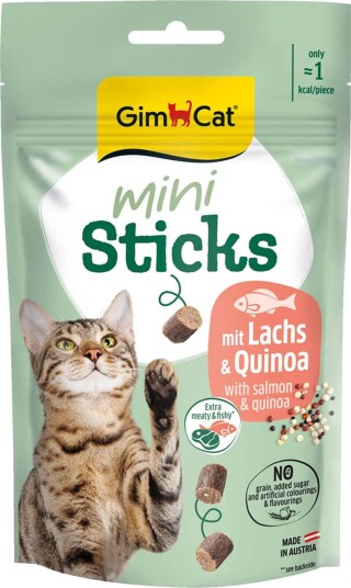 Gimcat Mini Sticks Laks Quinoa Kattegodbit 50 G Gimcat Mini Sticks Laks Quinoa Kattegodbit 50 G