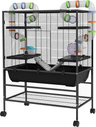 Hamsterbur Med Hjul Og Rør 82L X 46W X 109H cm Hamsterbur Med Hjul Og Rør 82L X 46W X 109H cm