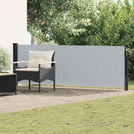 vidaXL Utklappbart side markise Grå 300 x 100 cm Polyester