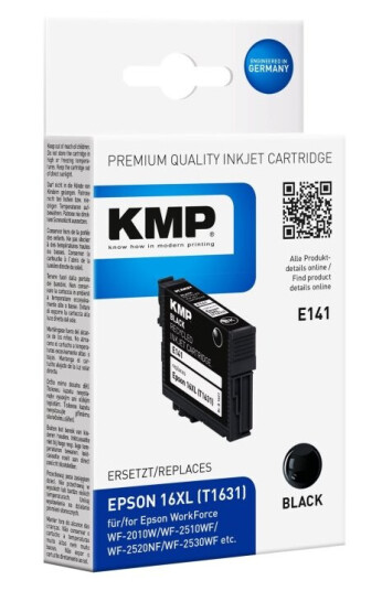 Kmp E141 - 14 Ml - Svart - Kompatibel - Blekkpatron (Alternativ For: Epson 16Xl Epson C13t16314010) - For Epson Workforce Wf-2010 2510 2520 2530 2540 2630 2650 2660 2750 2760 Kmp E141 - 14 Ml - Svart - Kompatibel - Blekkpatron (Alternativ For: Epson 16Xl Epson C13t16314010) - For Epson Workforce Wf-2010 2510 2520 2530 2540 2630 2650 2660 2750 2760