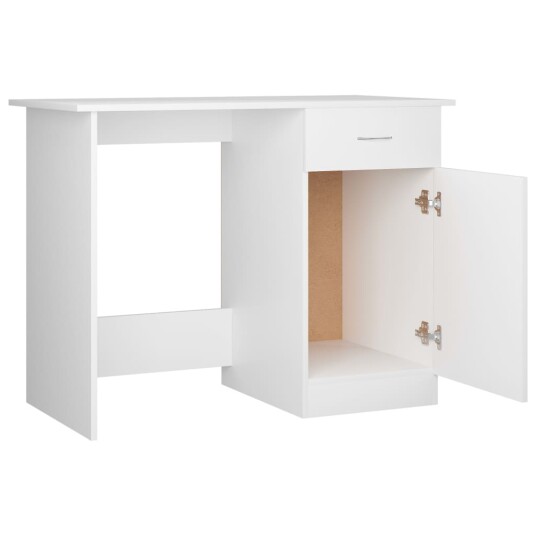 vidaXL Skrivebord hvit 100x50x76 cm sponplate