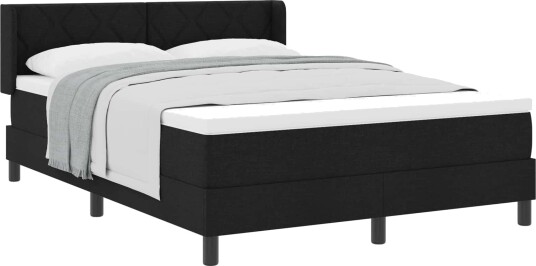 vidaXL Boksfjær Seng med hodegjerde Svart 200 x 160 cm stoff