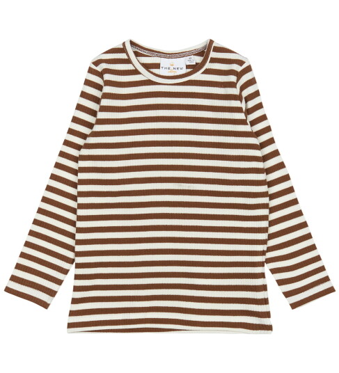 THE NEW Siblings Toffee Striped Fro L_S Rib Tee 110