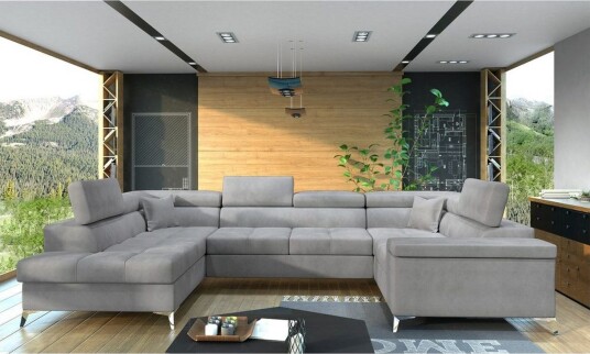 Hjørnesofa Eltap Thiago 342x208x88 cm Monolith 84 Grå Venstre