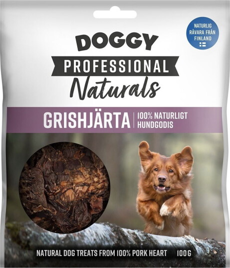 Doggy Professional Naturals Hundegodis Grisehjerte 100 G