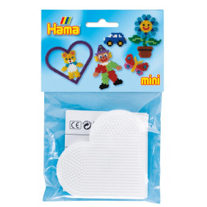 Hama Mini Pose 5203 Hjerte perleplate Hvit 8x8,5cm 2 stk