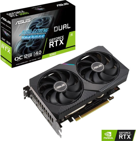 ASUS Dual GeForce RTX 3060 OC V2 12GB GDDR6 Grafikkort med VR-støtte