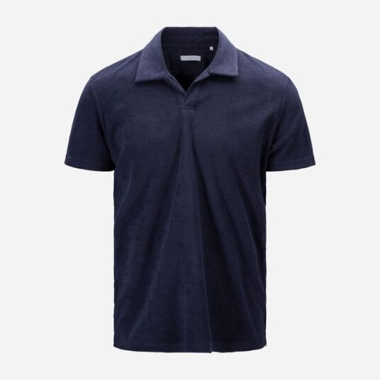 Cermino Riviera Terry Polo Short Sleeve - Navy Blue Blå XXL