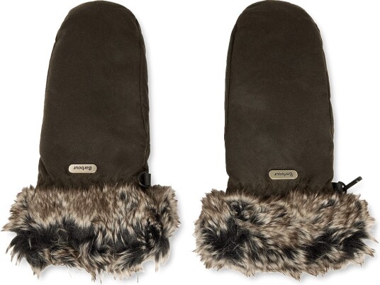 Barbour Barbour Fur Trim Mitt - OLIVE - L