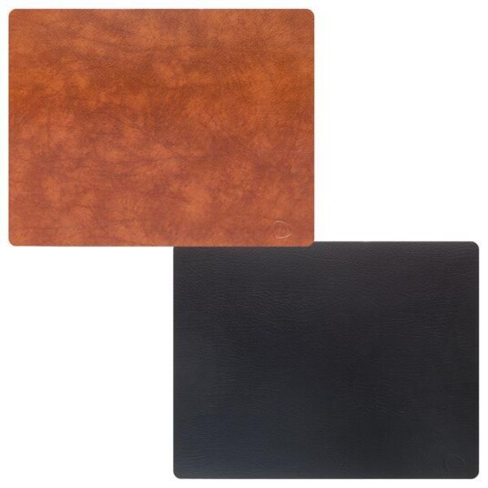 Lind DNA - Square Bull brikke tosidig cognac/svart