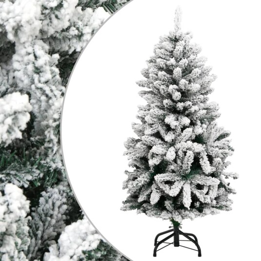 vidaXL Kunstig henglset juletre med flokket snø 150 cm