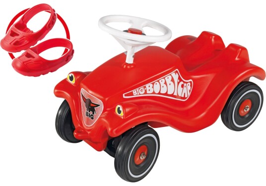 Big Bobby Car Classic Rød Med Whisper Wheels Og Skobeskyttere