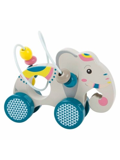 Small Foot Wooden Push Figure Elephant with Moto