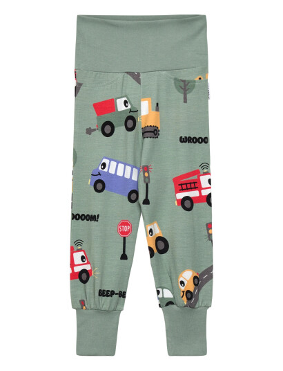 Geggamoja Bamboo Baby Pants Navy Dala Horse - Green - 62/68