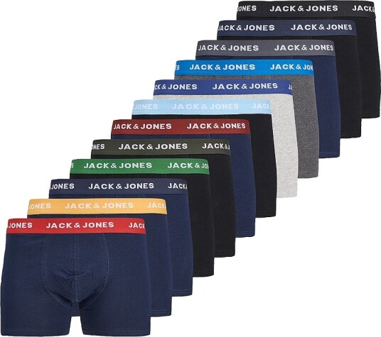 Jack & Jones Boksershorts jacSolid Trunks 12 pakning Svart